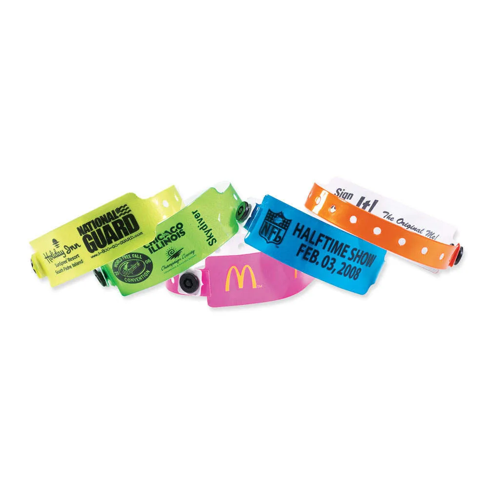 1" Custom Vinyl Wristbands Imprinted Snap Closure 420P (500/Box)