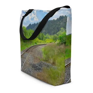 All-Over Print Large Tote Bag - Edworthy Park CPKC Tracks