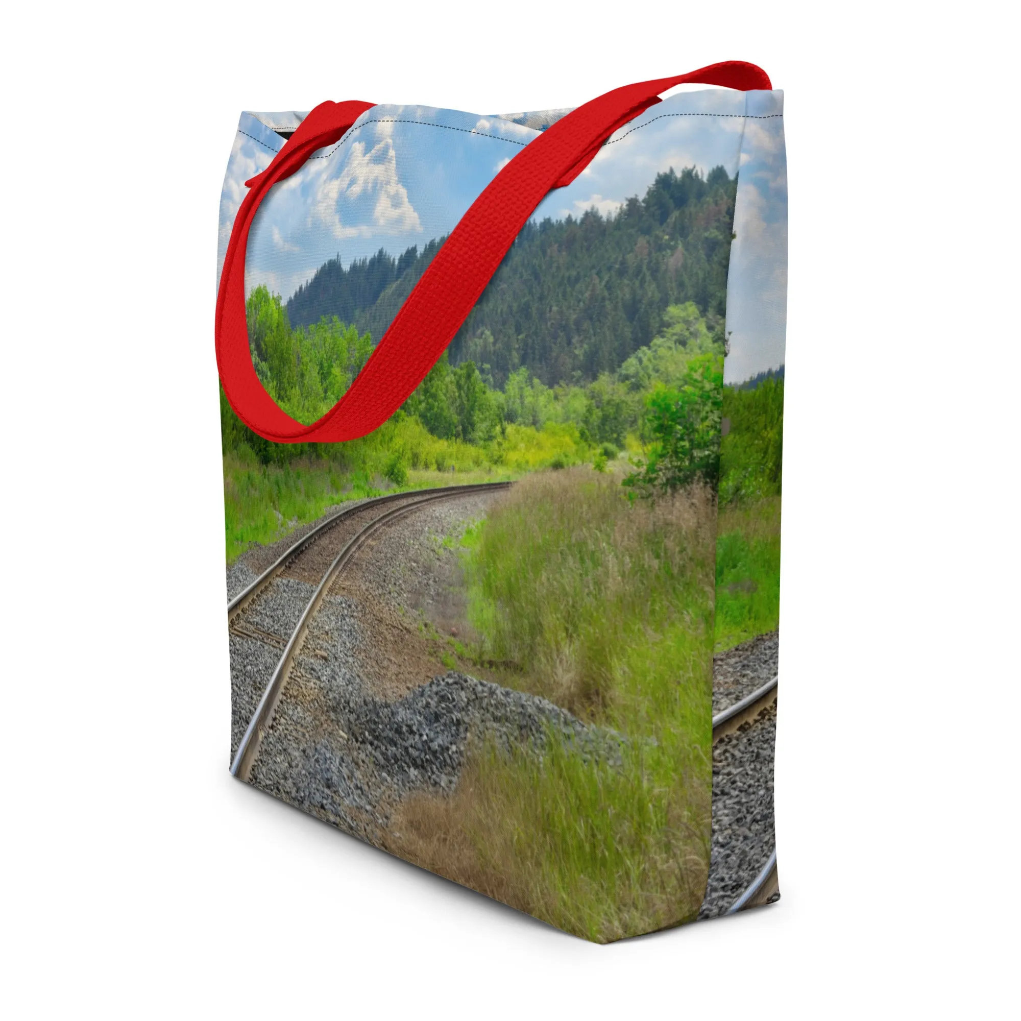 All-Over Print Large Tote Bag - Edworthy Park CPKC Tracks