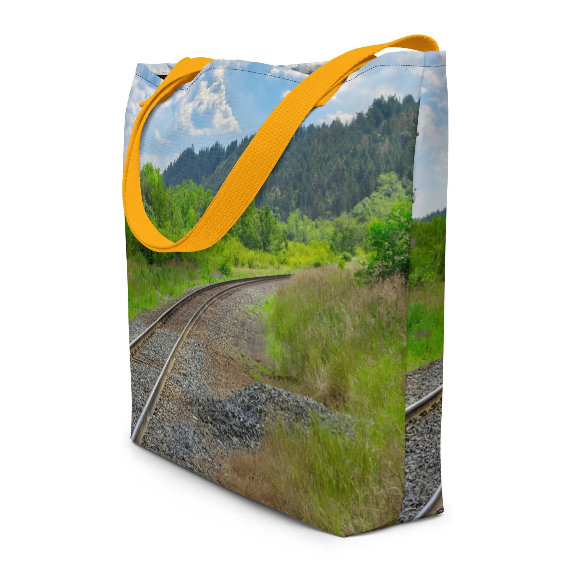 All-Over Print Large Tote Bag - Edworthy Park CPKC Tracks