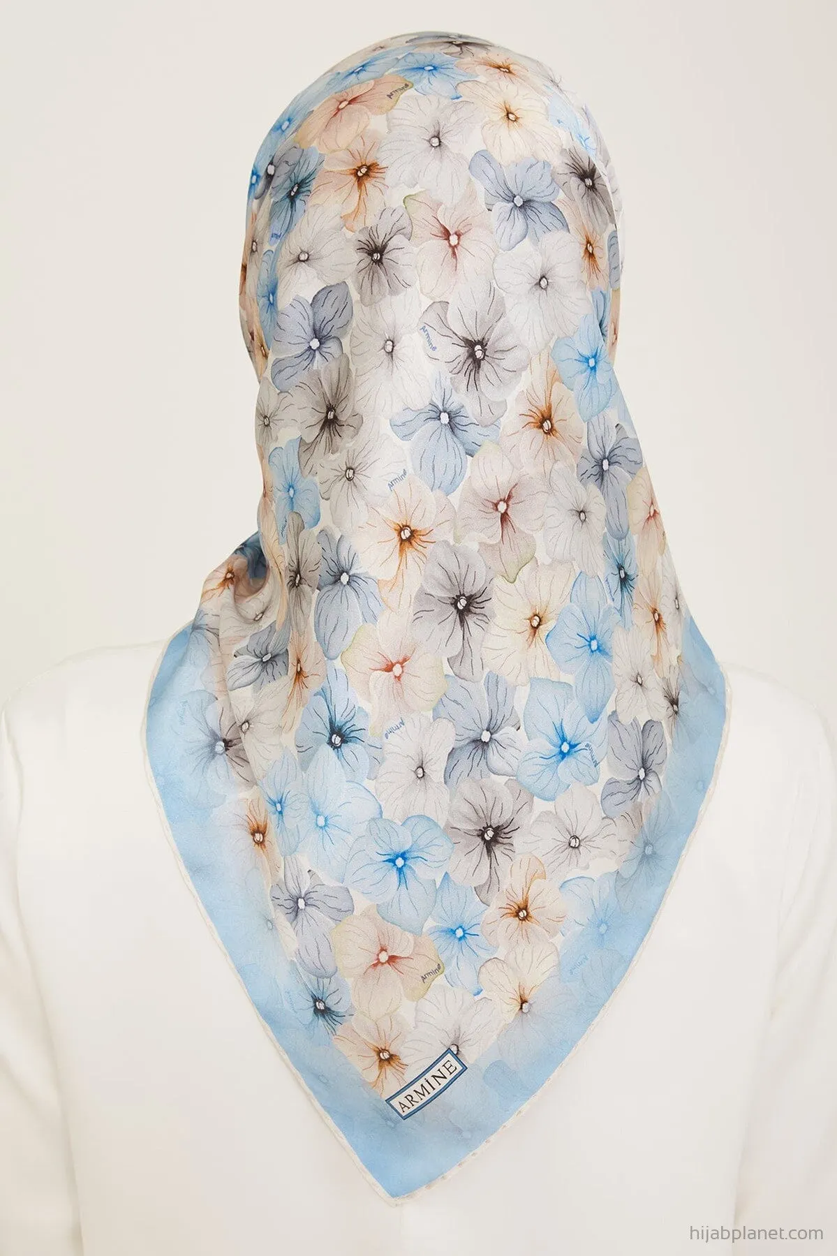 Armine Hydrangea Print Silk Scarf #83