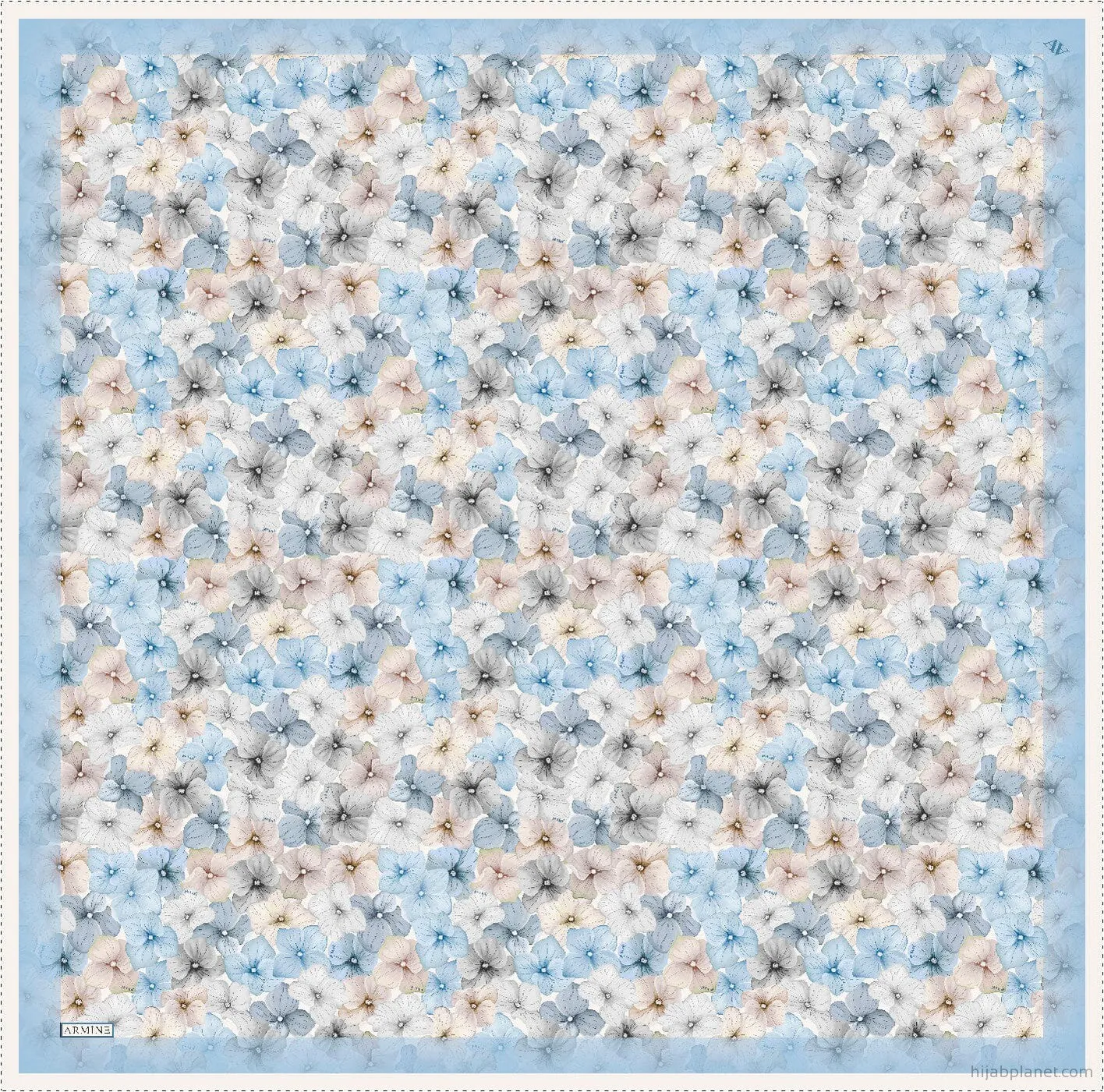 Armine Hydrangea Print Silk Scarf #83