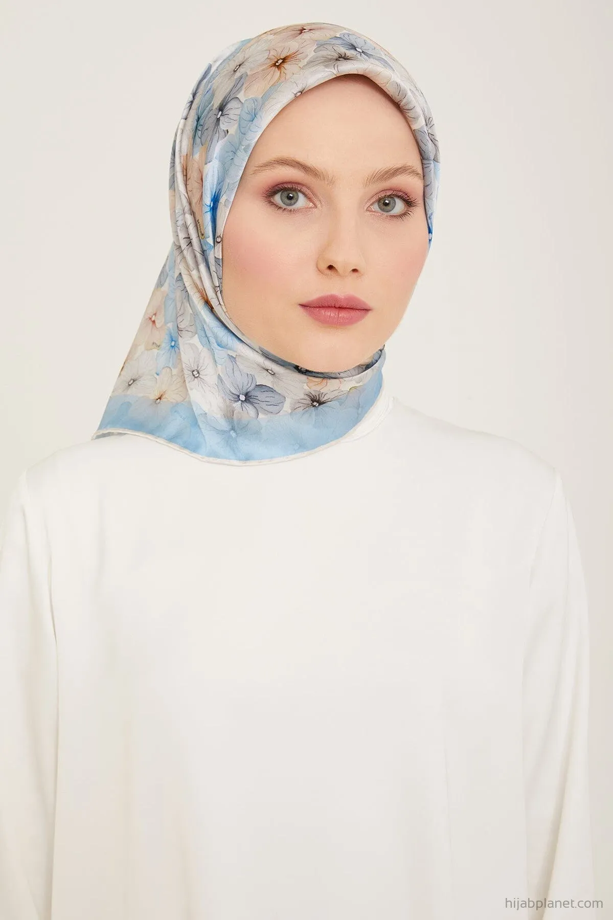 Armine Hydrangea Print Silk Scarf #83