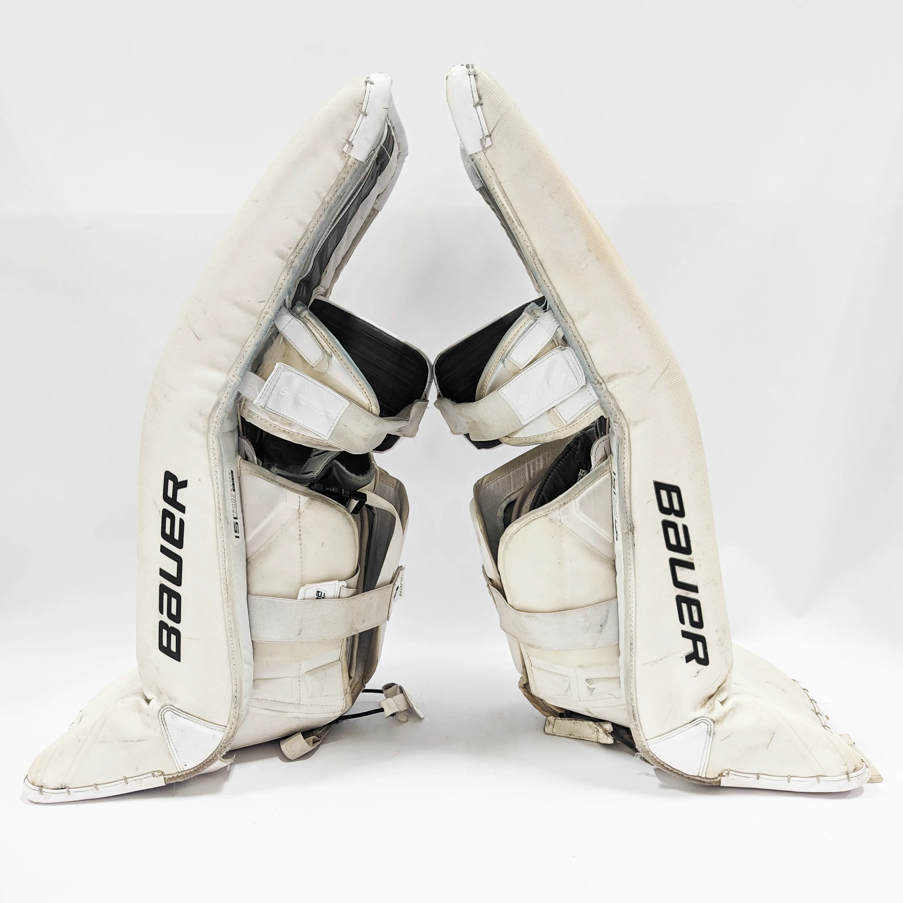Bauer Supreme Ultrasonic - Used Pro Stock Goalie Leg Pads (White)