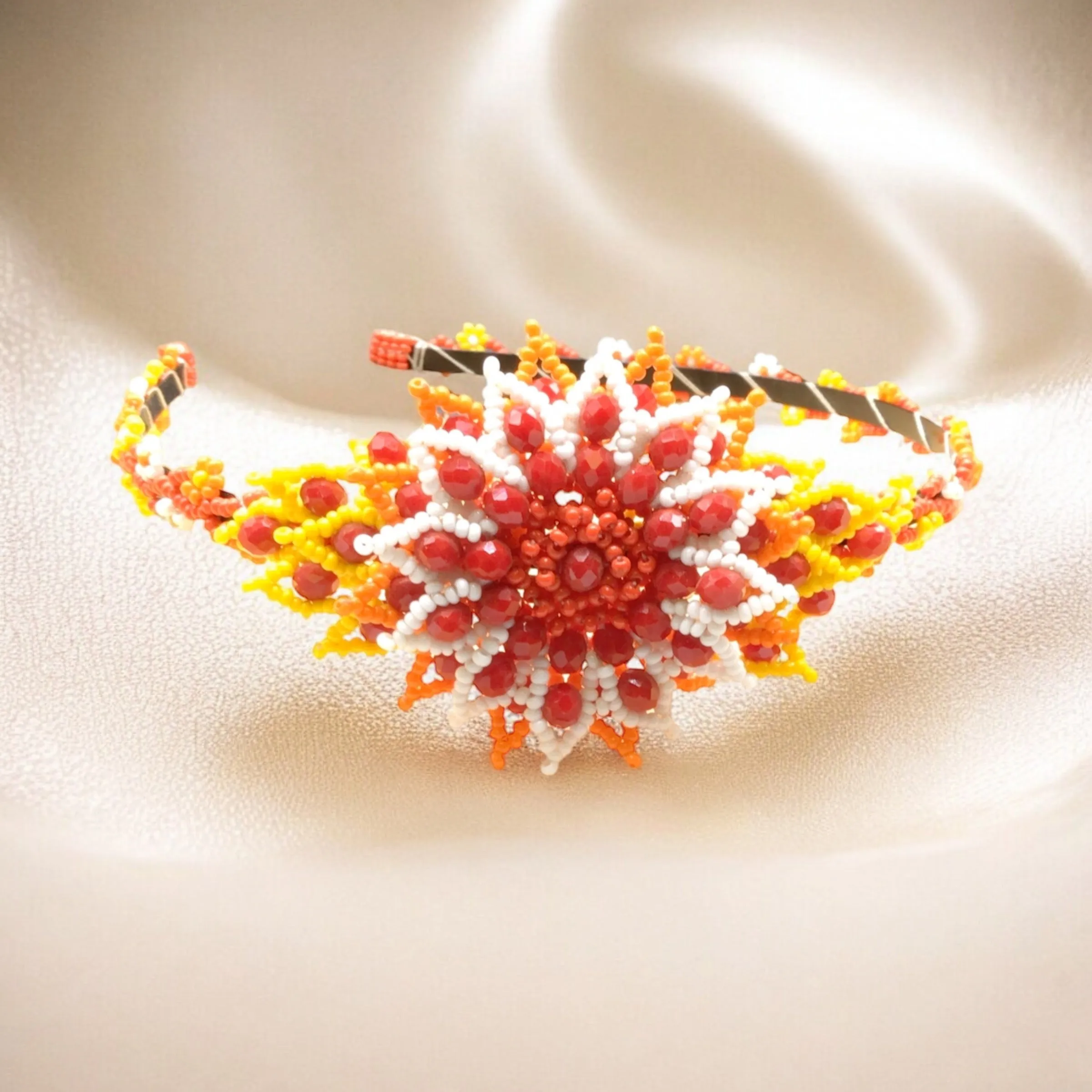 Beaded Headband with Flower (23)