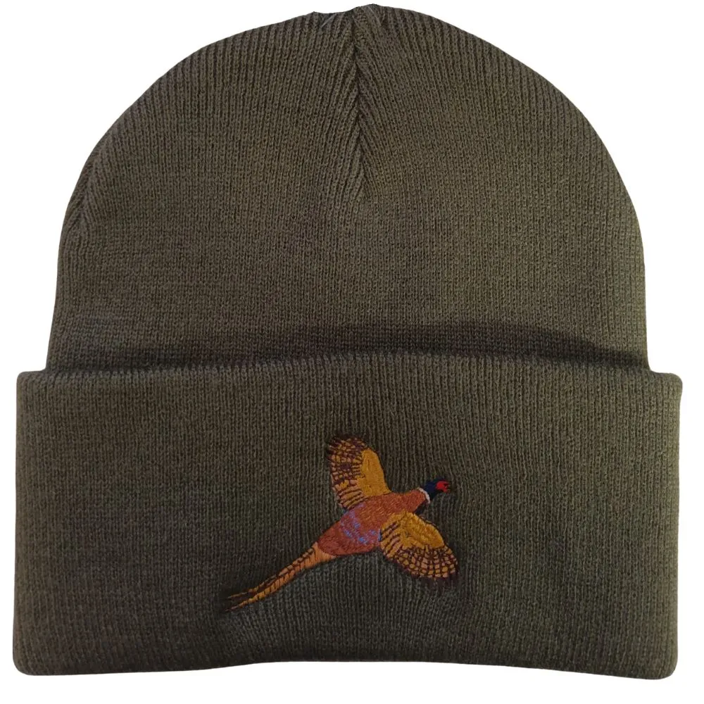 Beechfield | Knit Beanie | Moss | Pheasant Logo