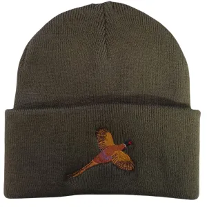 Beechfield | Knit Beanie | Moss | Pheasant Logo