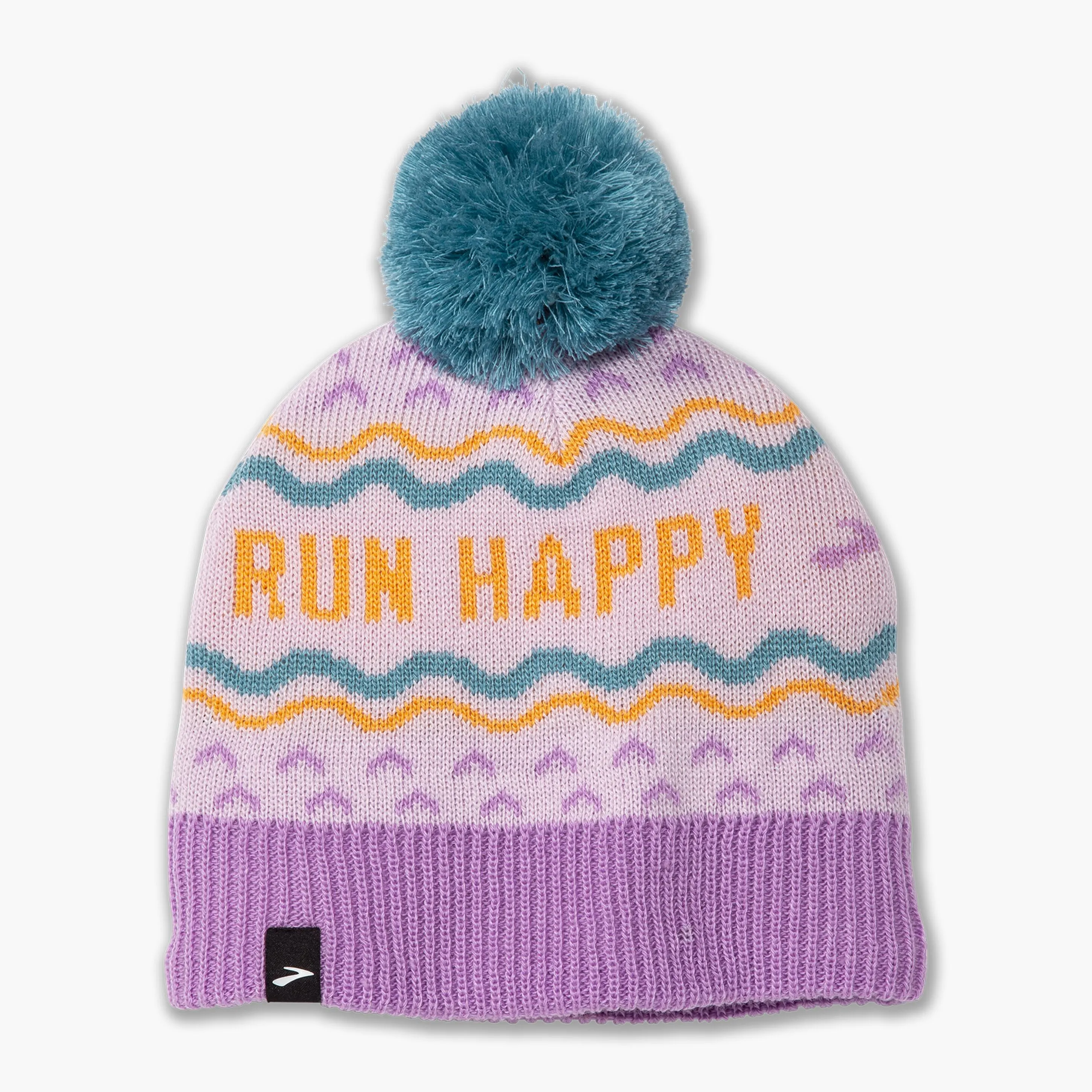 Brooks Heritage Pom Beanie Run Happy