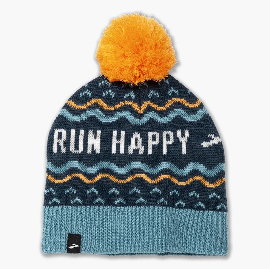 Brooks Heritage Pom Beanie Run Happy