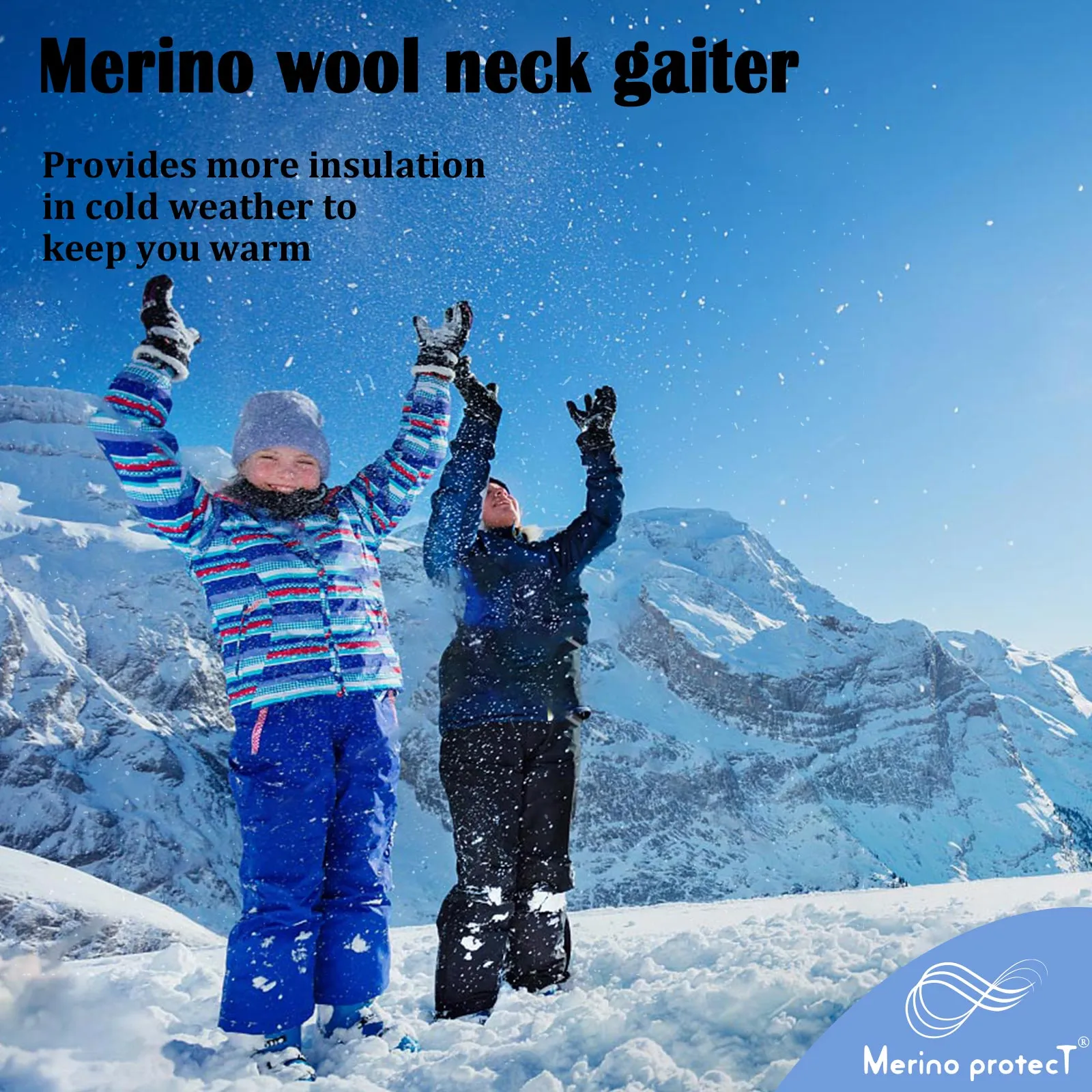 Children‘s Merino 150g Neck Gaiters Blue Melange