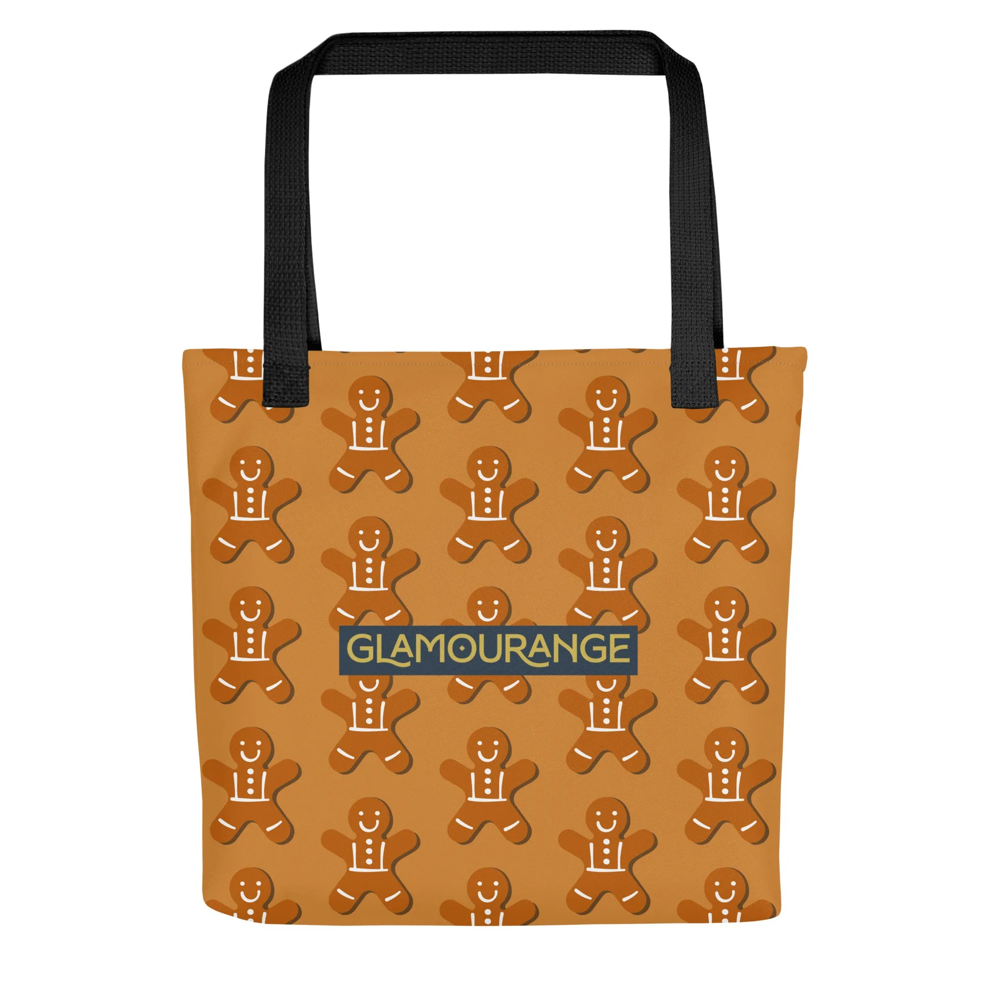 Christmas Tote Bag - Gingerbread Man (Glamourange Festive Pattern Christmas Tote Bags)