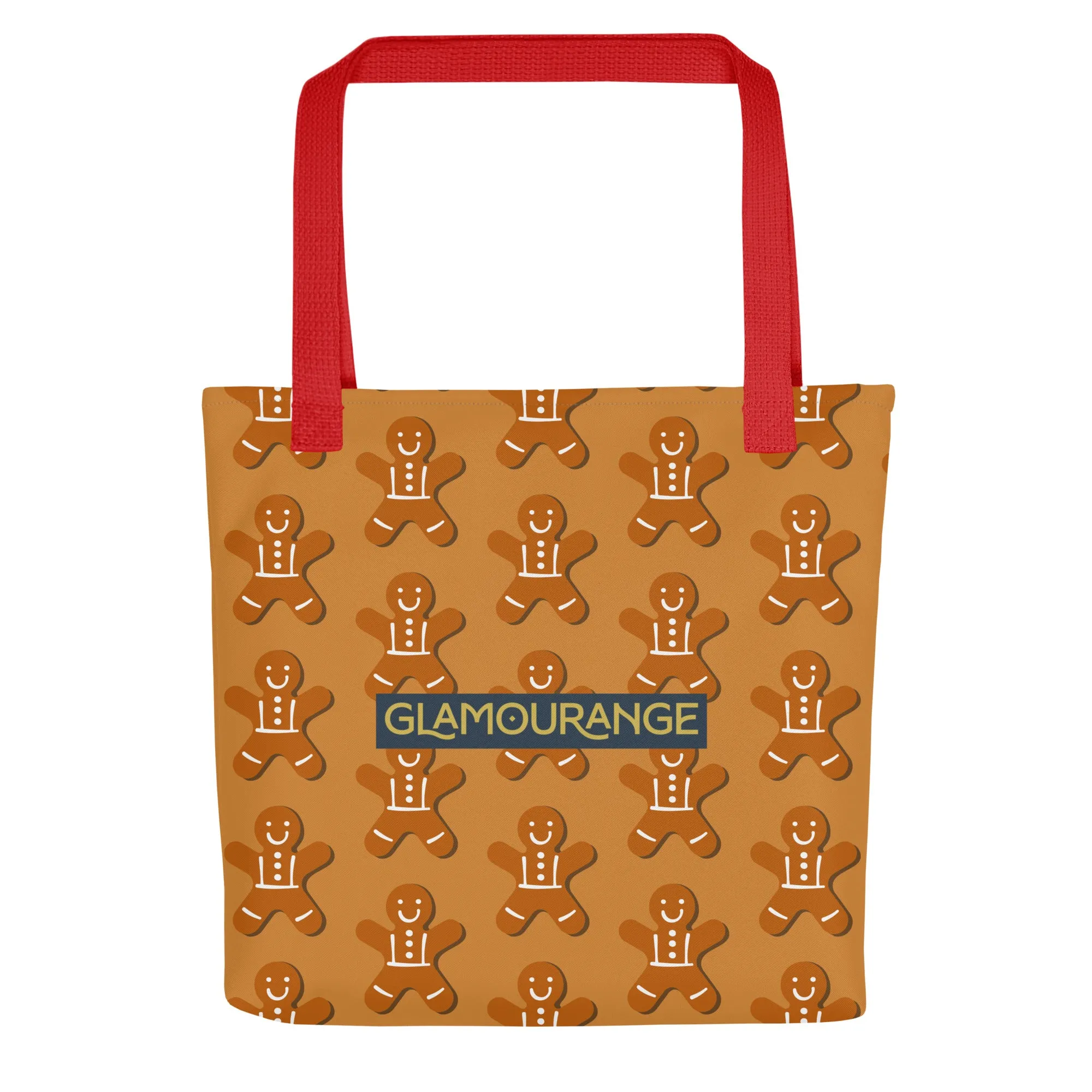 Christmas Tote Bag - Gingerbread Man (Glamourange Festive Pattern Christmas Tote Bags)