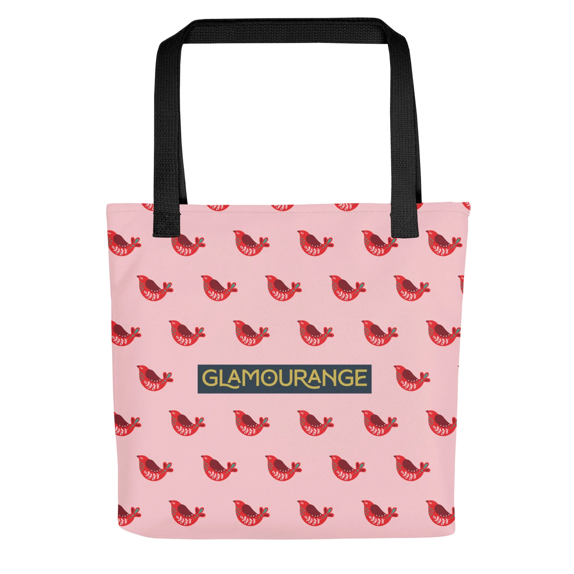Christmas Tote Bag - Red Robin Bird (Glamourange Festive Pattern Christmas Tote Bags)