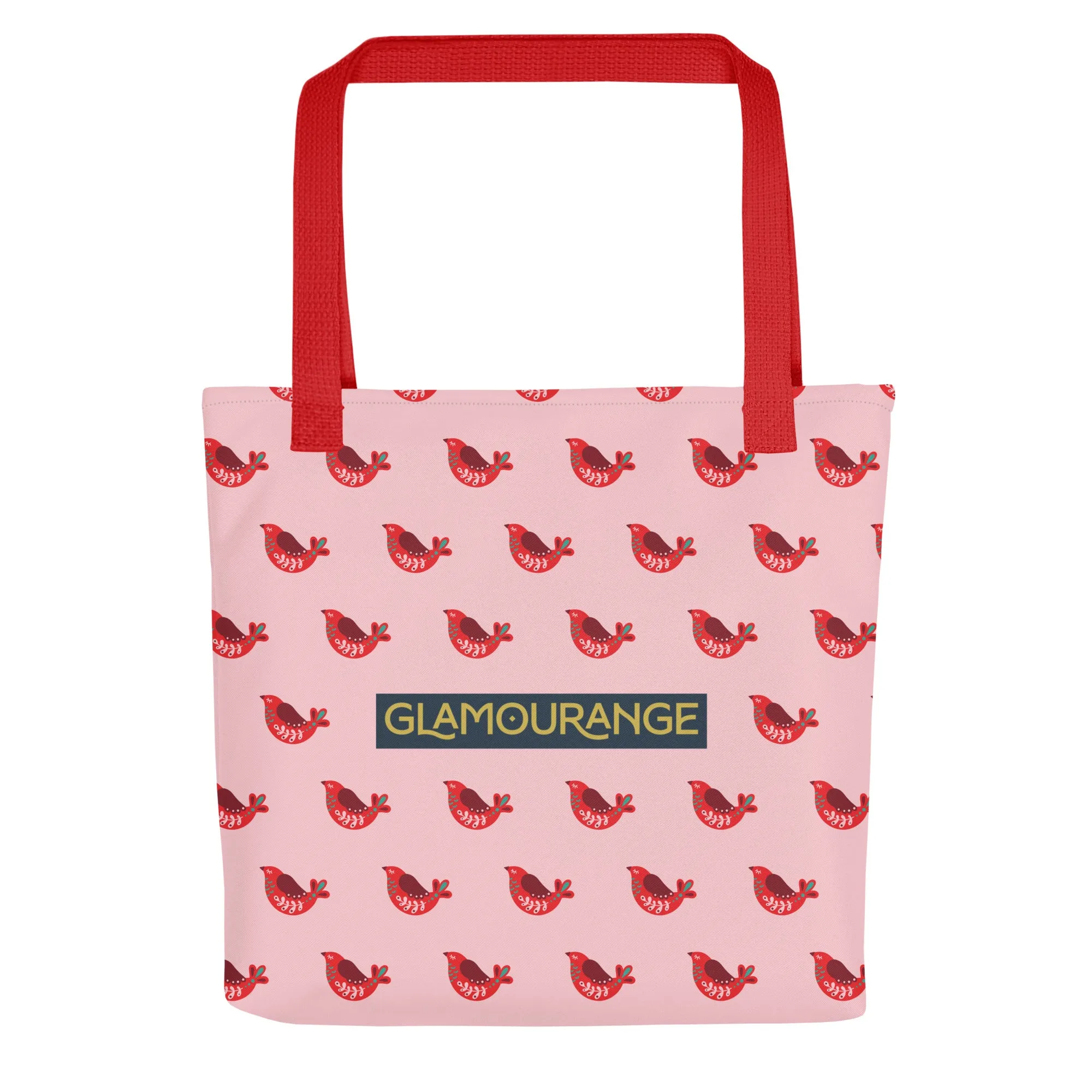 Christmas Tote Bag - Red Robin Bird (Glamourange Festive Pattern Christmas Tote Bags)