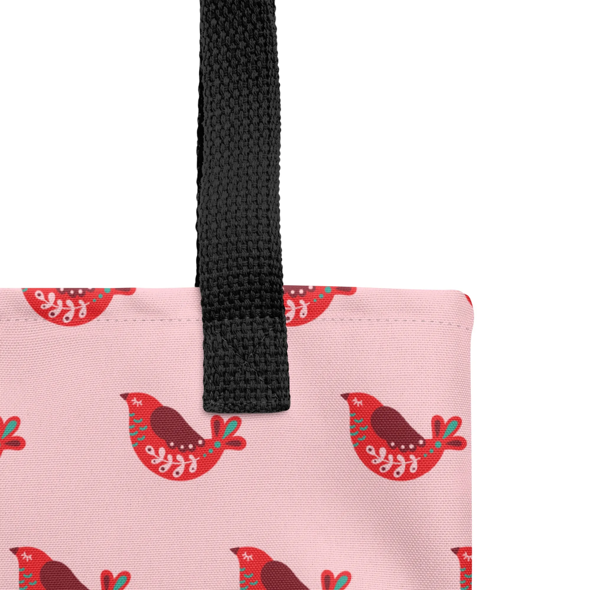 Christmas Tote Bag - Red Robin Bird (Glamourange Festive Pattern Christmas Tote Bags)
