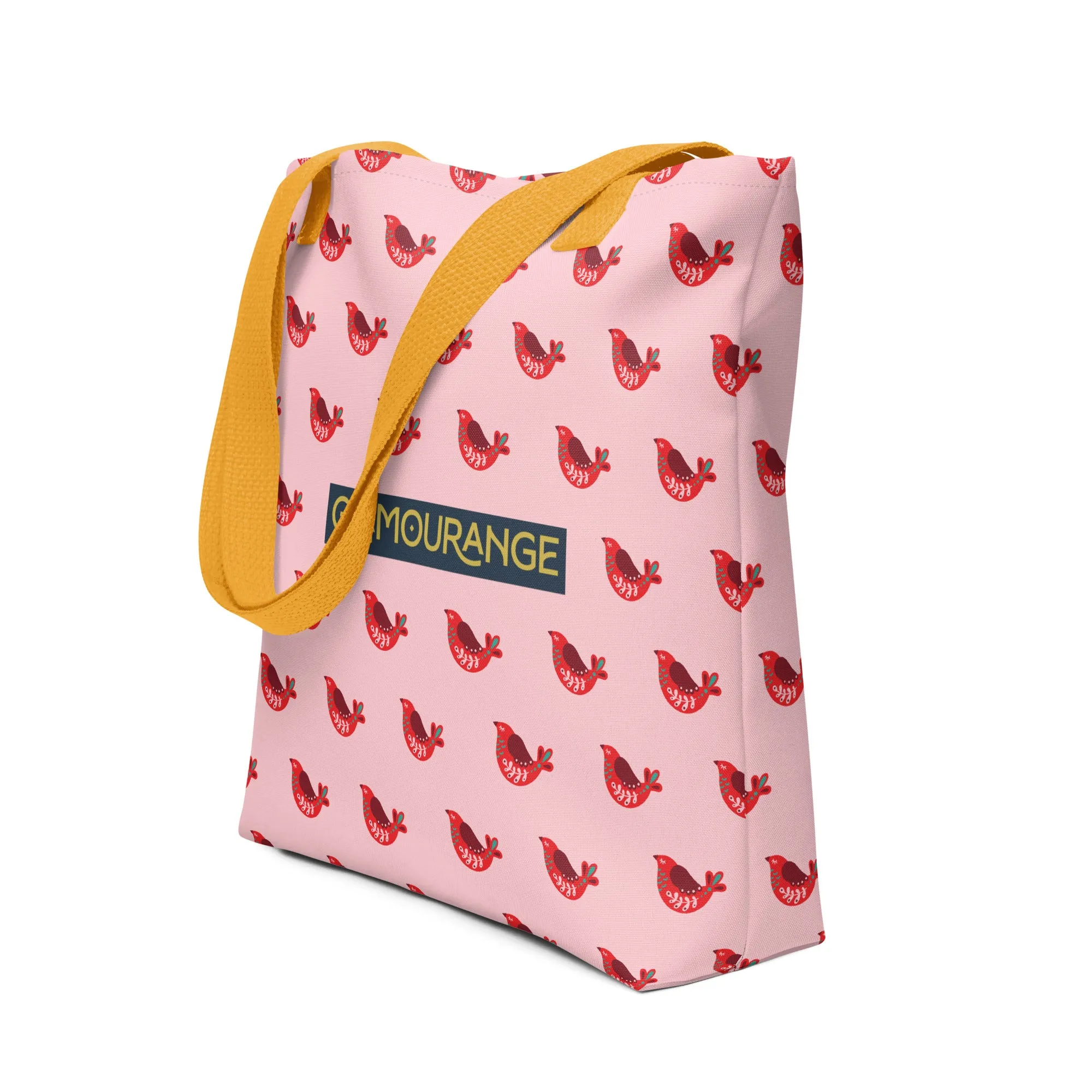 Christmas Tote Bag - Red Robin Bird (Glamourange Festive Pattern Christmas Tote Bags)