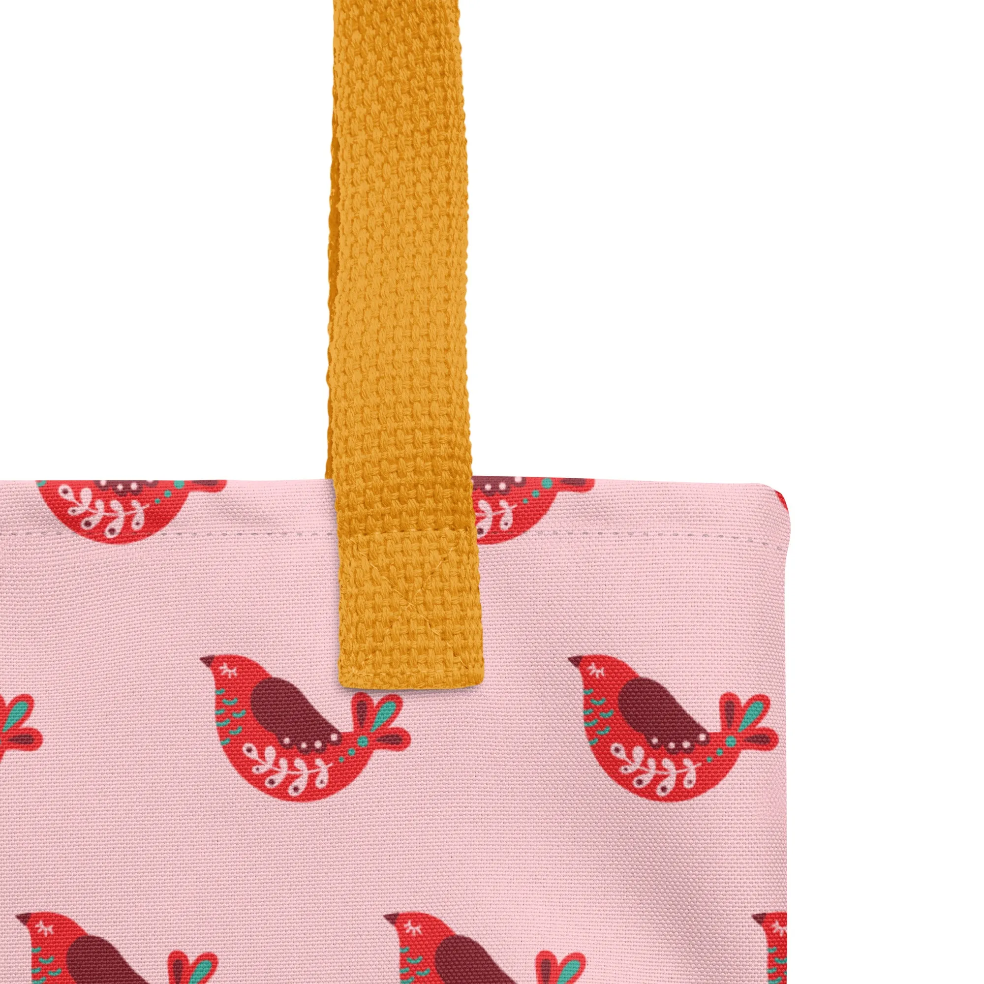 Christmas Tote Bag - Red Robin Bird (Glamourange Festive Pattern Christmas Tote Bags)