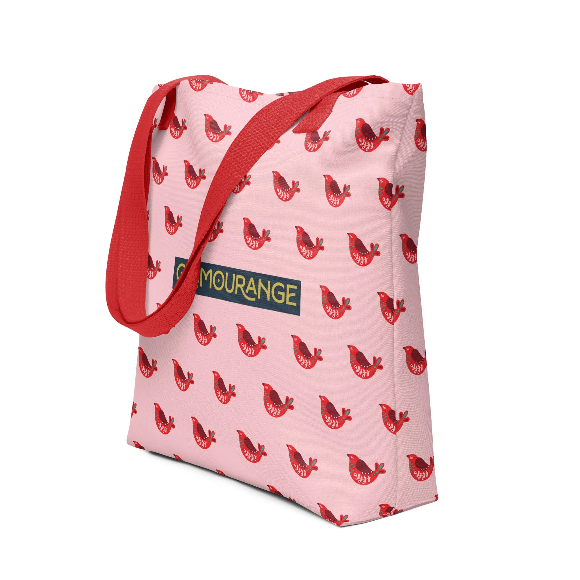Christmas Tote Bag - Red Robin Bird (Glamourange Festive Pattern Christmas Tote Bags)