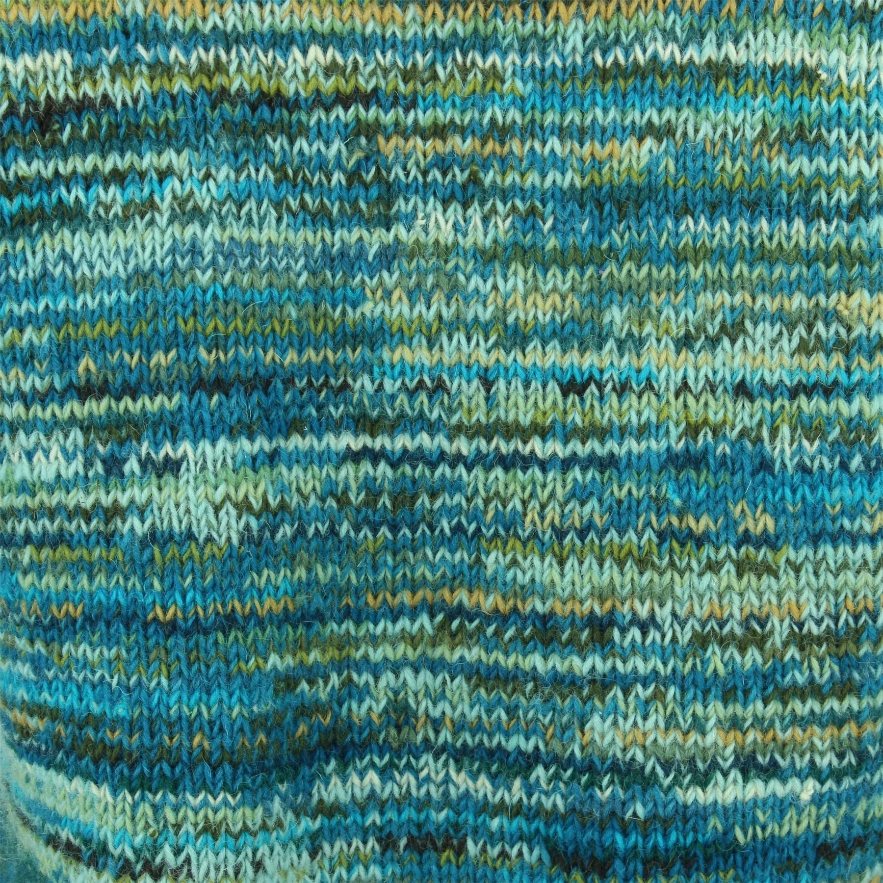 Chunky Wool Knit Space Dye Jumper - Cerulean Blue