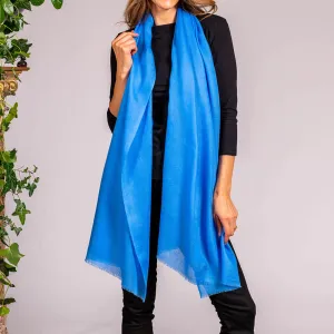 Cornflower Blue Cashmere and Silk Wrap