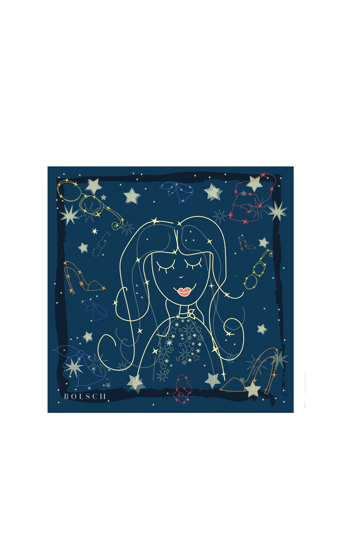 Costellazione Bambina Print Silk Scarf