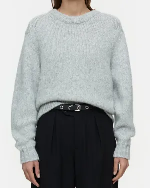 CROPPED CREW NECK | LIGHT GREY MELANGE