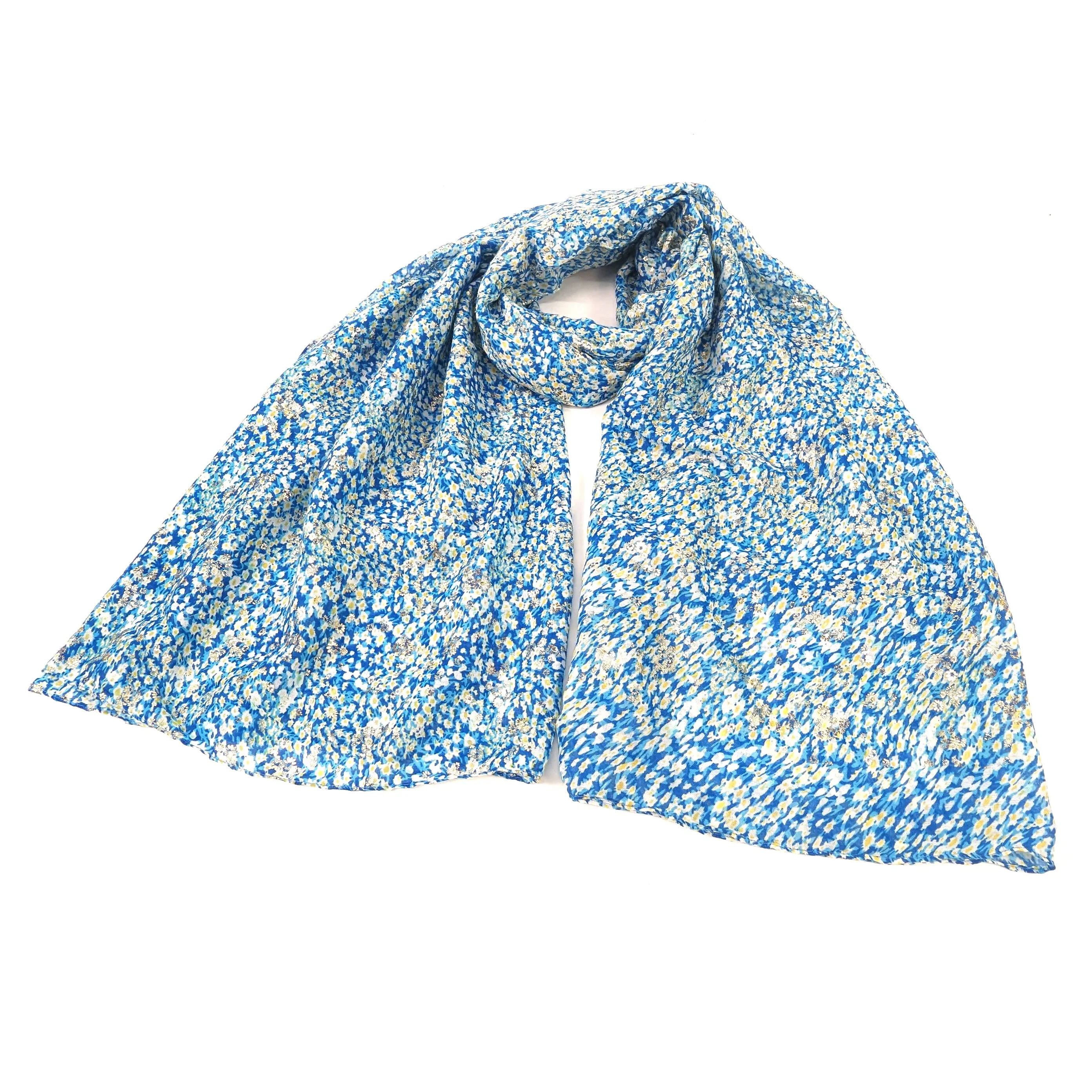 Daisy Sparkle Scarf - Bright Blue (42x180cm)