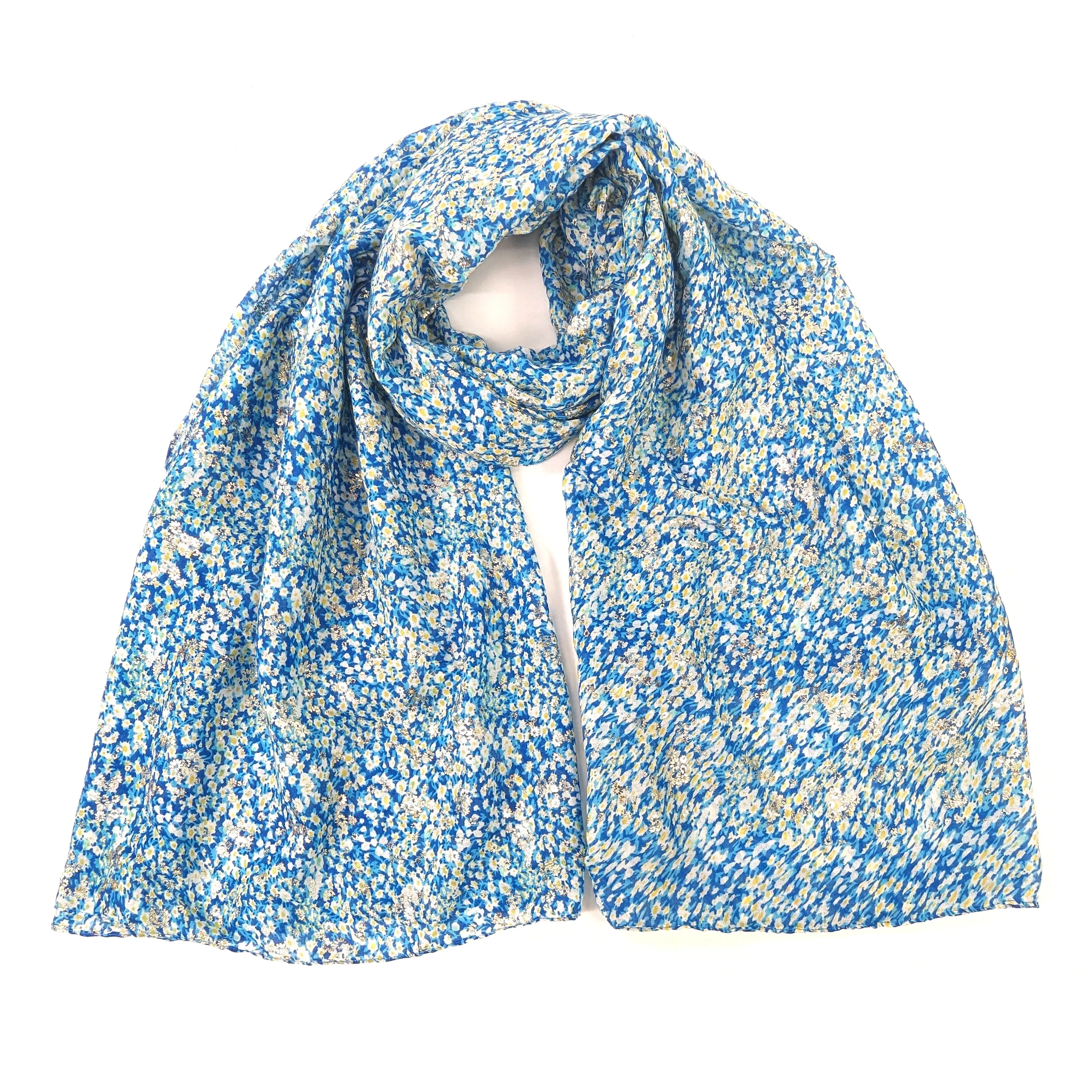 Daisy Sparkle Scarf - Bright Blue (42x180cm)