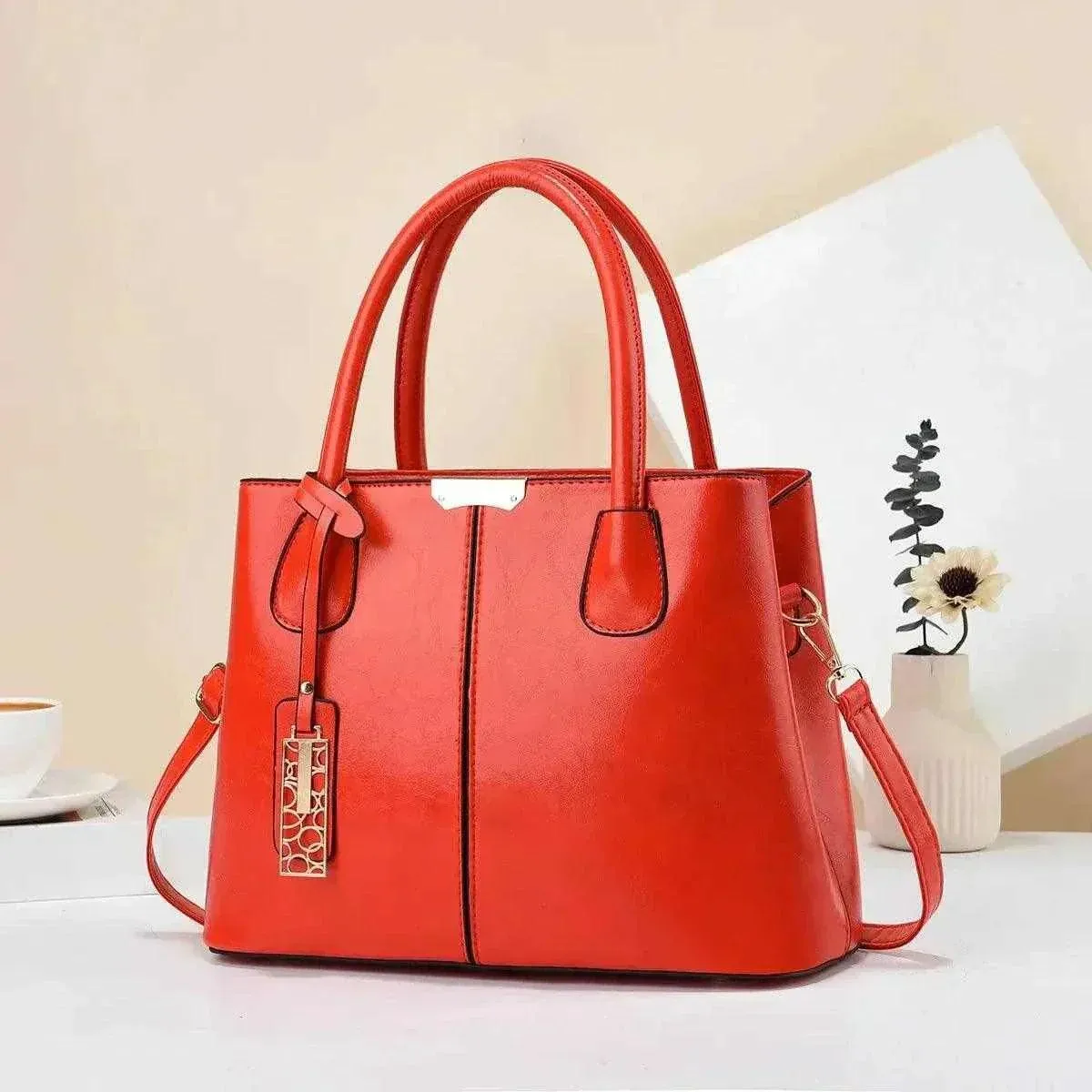 Elegant Retro PU Leather Handbags - Trendy Office Bags - WSH007