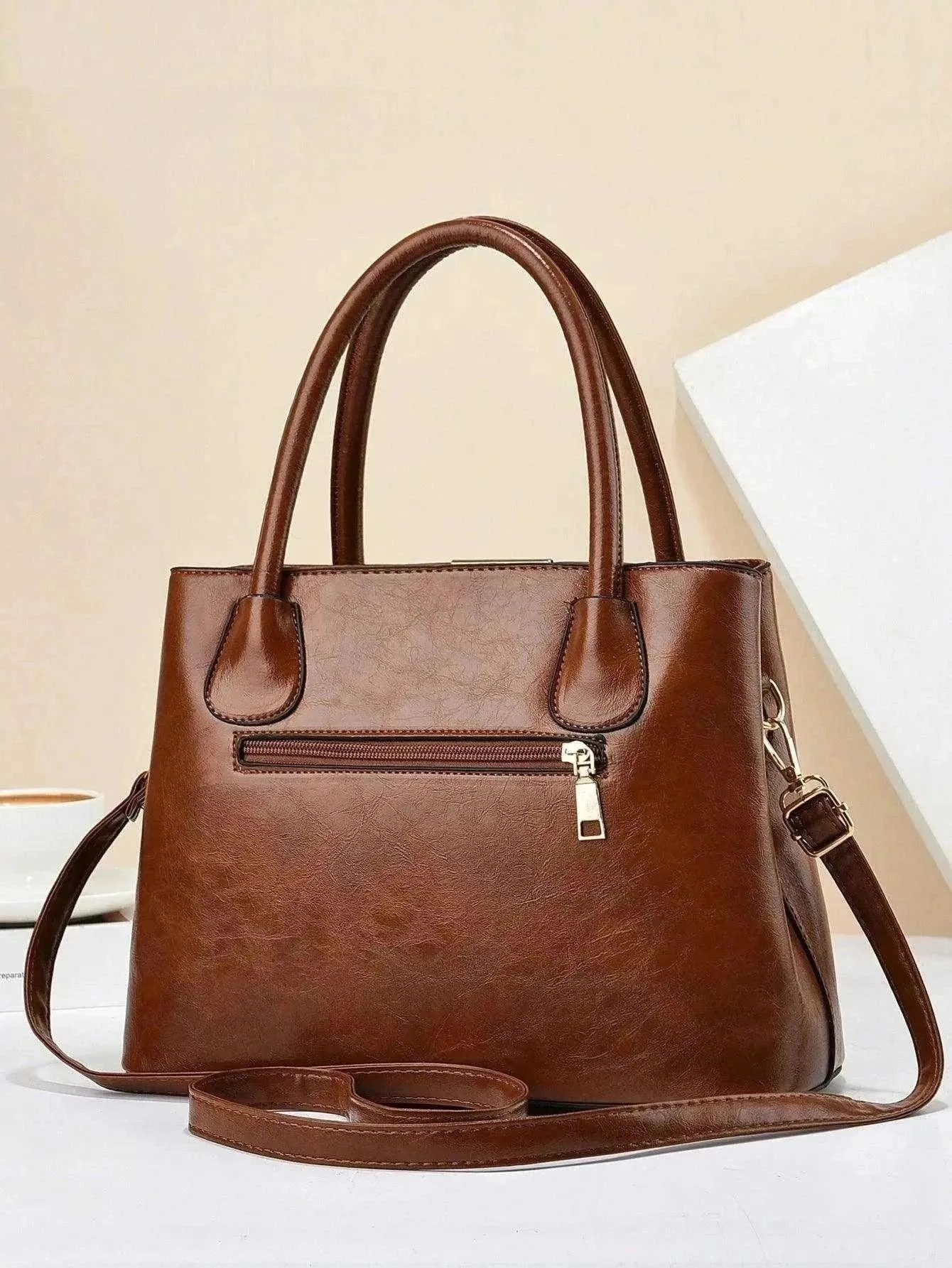 Elegant Retro PU Leather Handbags - Trendy Office Bags - WSH007