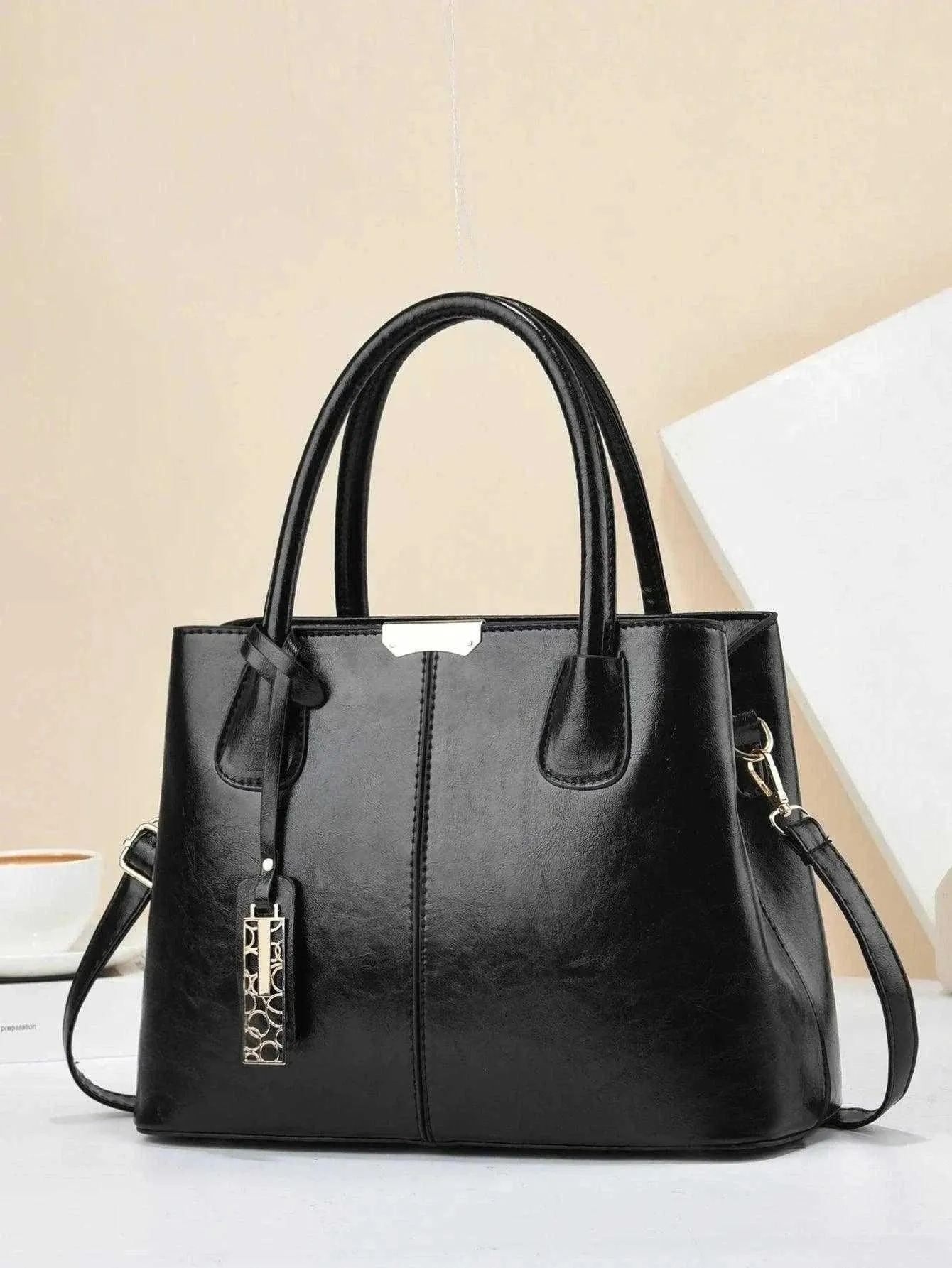 Elegant Retro PU Leather Handbags - Trendy Office Bags - WSH007
