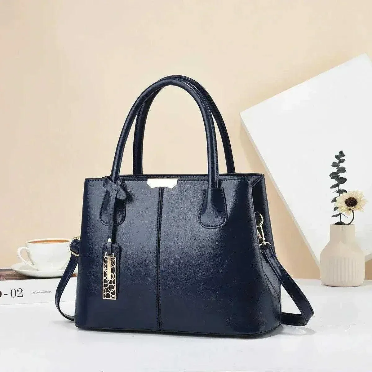 Elegant Retro PU Leather Handbags - Trendy Office Bags - WSH007