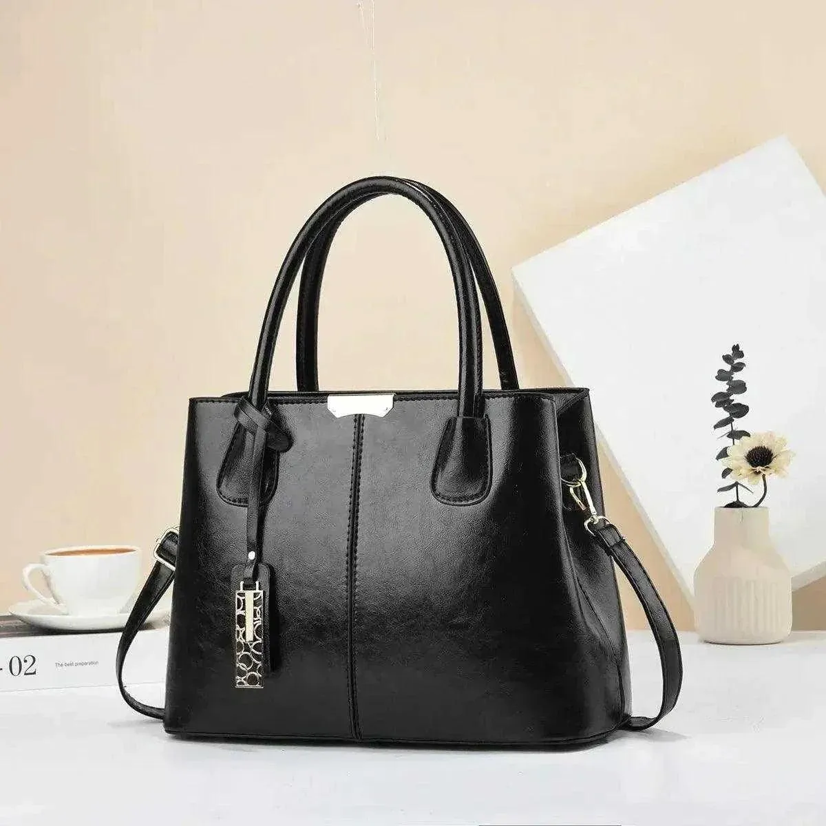Elegant Retro PU Leather Handbags - Trendy Office Bags - WSH007