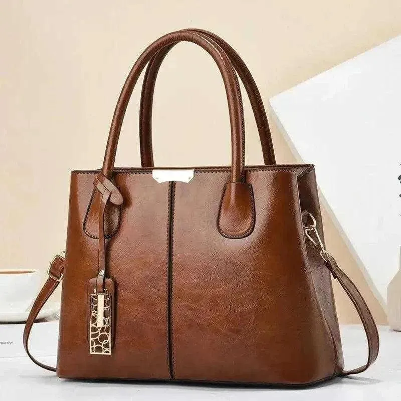 Elegant Retro PU Leather Handbags - Trendy Office Bags - WSH007