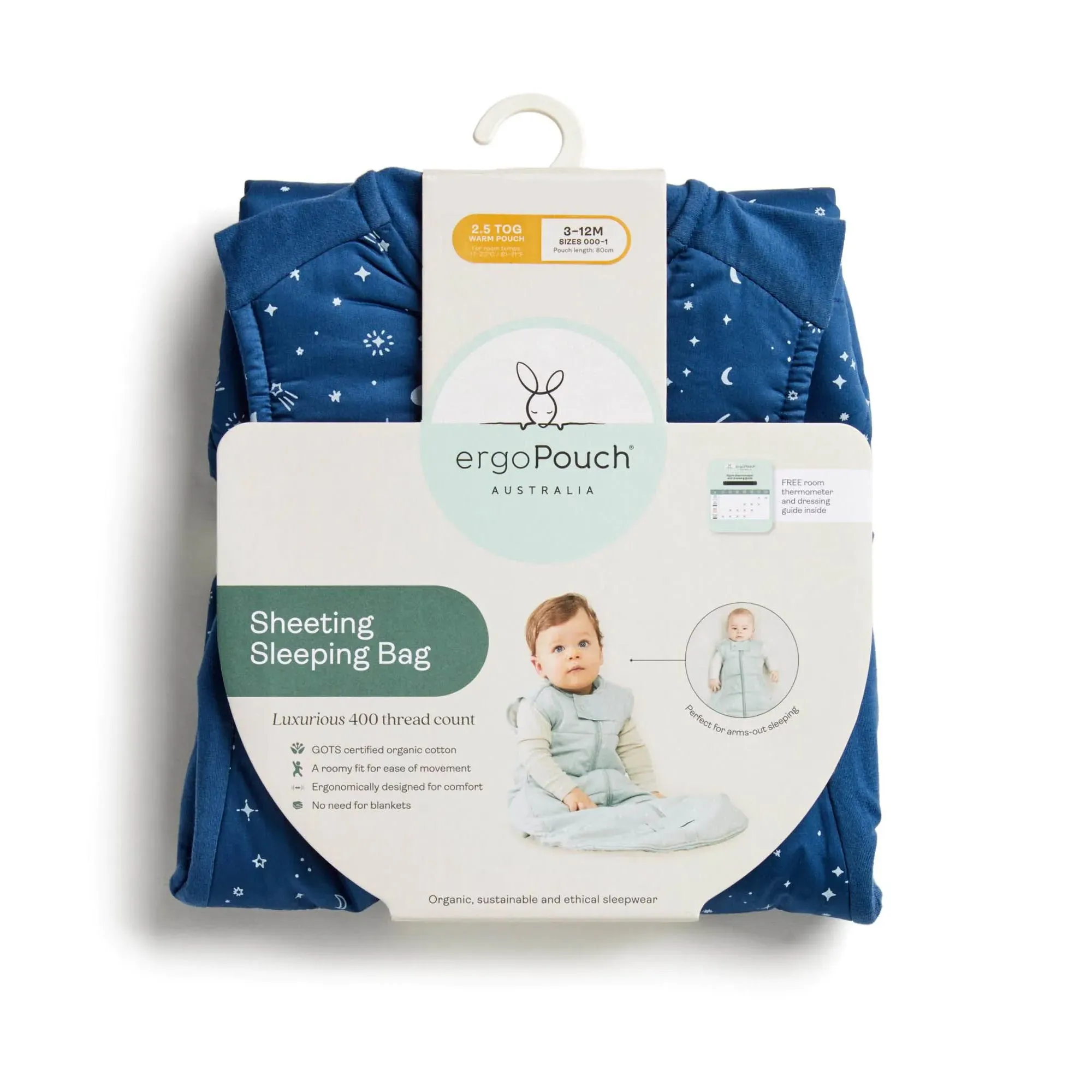ergoPouch Sheeting Sleeping Bag 2.5 TOG - Daisies