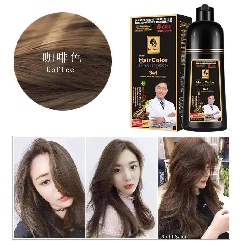 Jet-Black Hair Dye Shampoo: Organic Essence, Premium Color & Nourishment