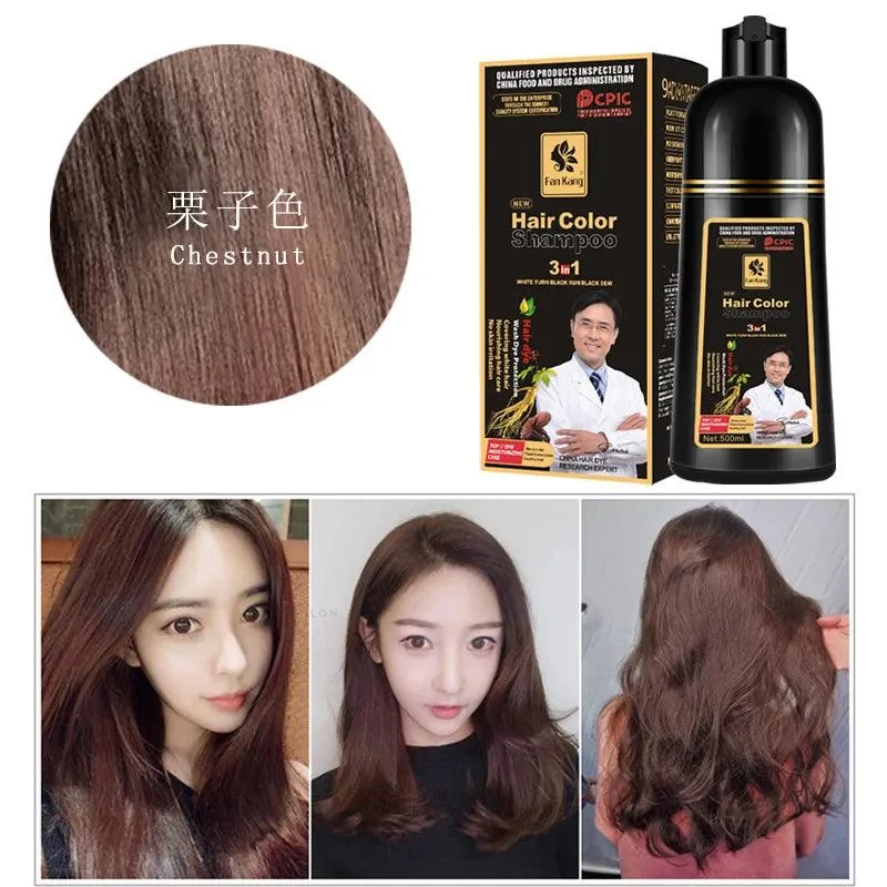 Jet-Black Hair Dye Shampoo: Organic Essence, Premium Color & Nourishment