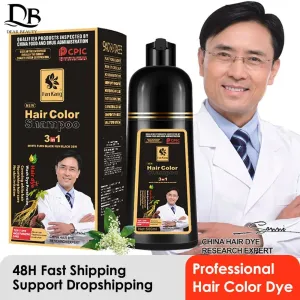 Jet-Black Hair Dye Shampoo: Organic Essence, Premium Color & Nourishment