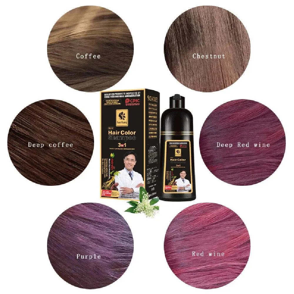 Jet-Black Hair Dye Shampoo: Organic Essence, Premium Color & Nourishment