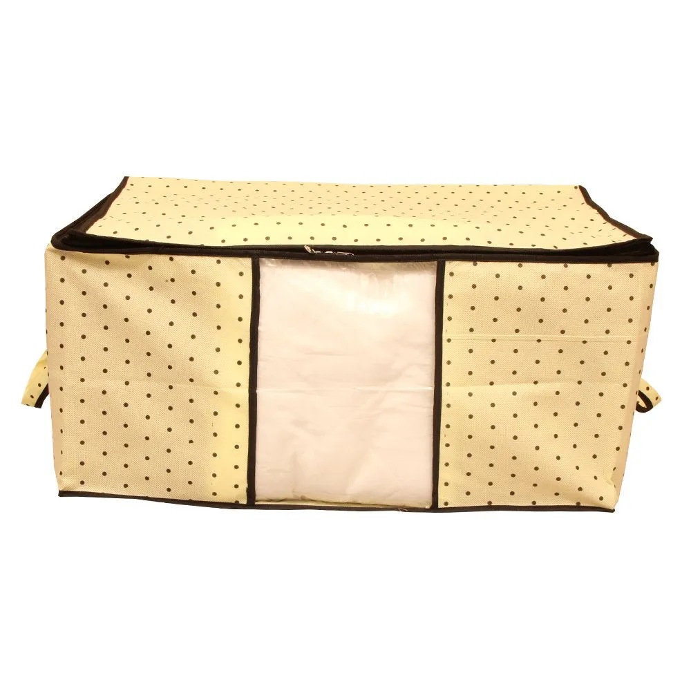 Kuber Industries 12 Piece Non Woven Underbed Storage Organiser Set, Extra Large, Cream