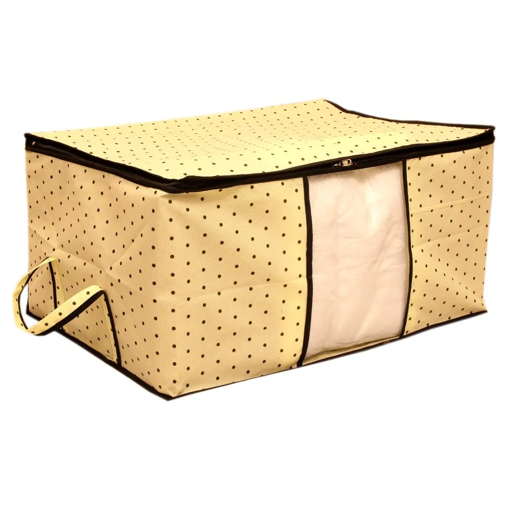 Kuber Industries 12 Piece Non Woven Underbed Storage Organiser Set, Extra Large, Cream