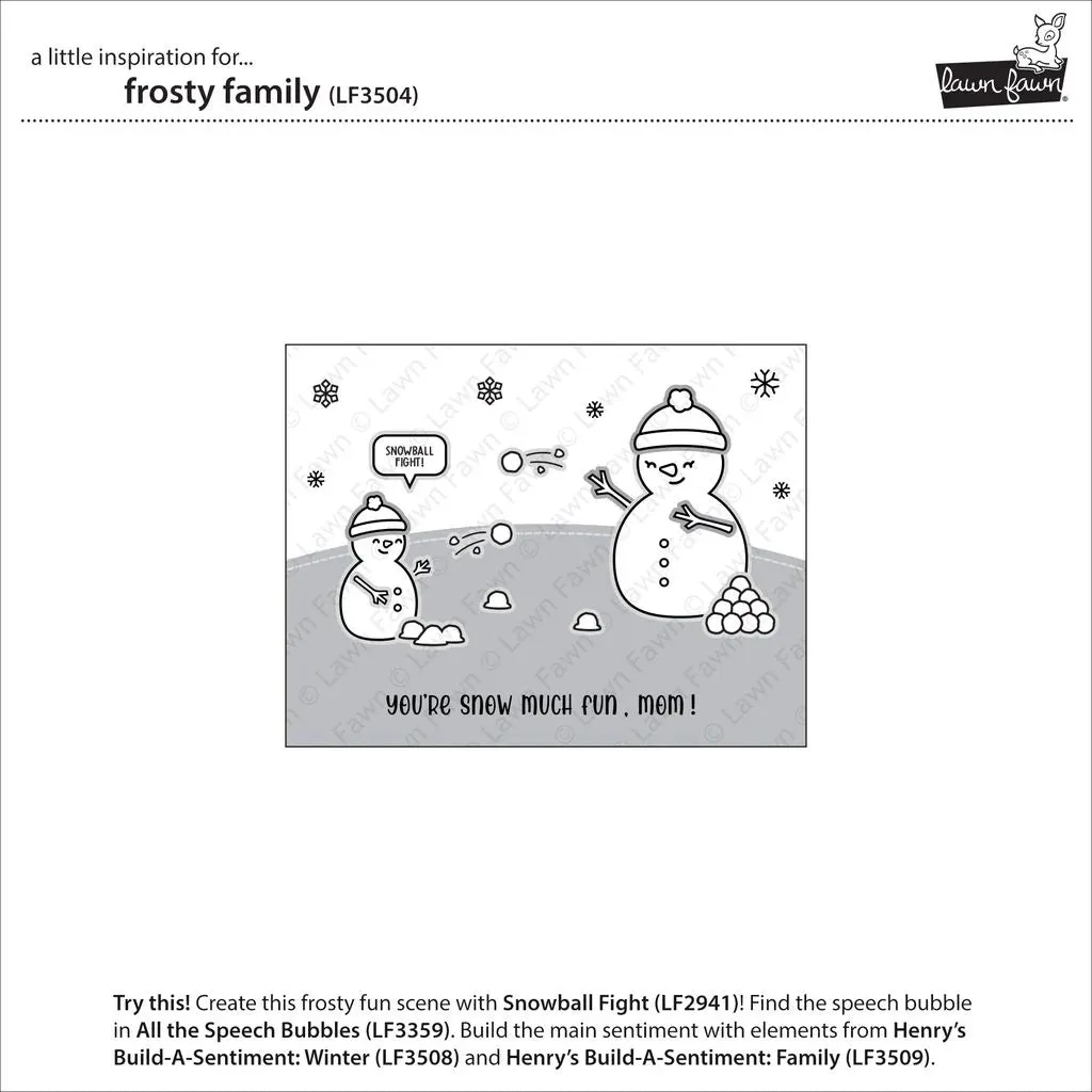 Lawn Fawn Clear Stamp Set - Frosty Family