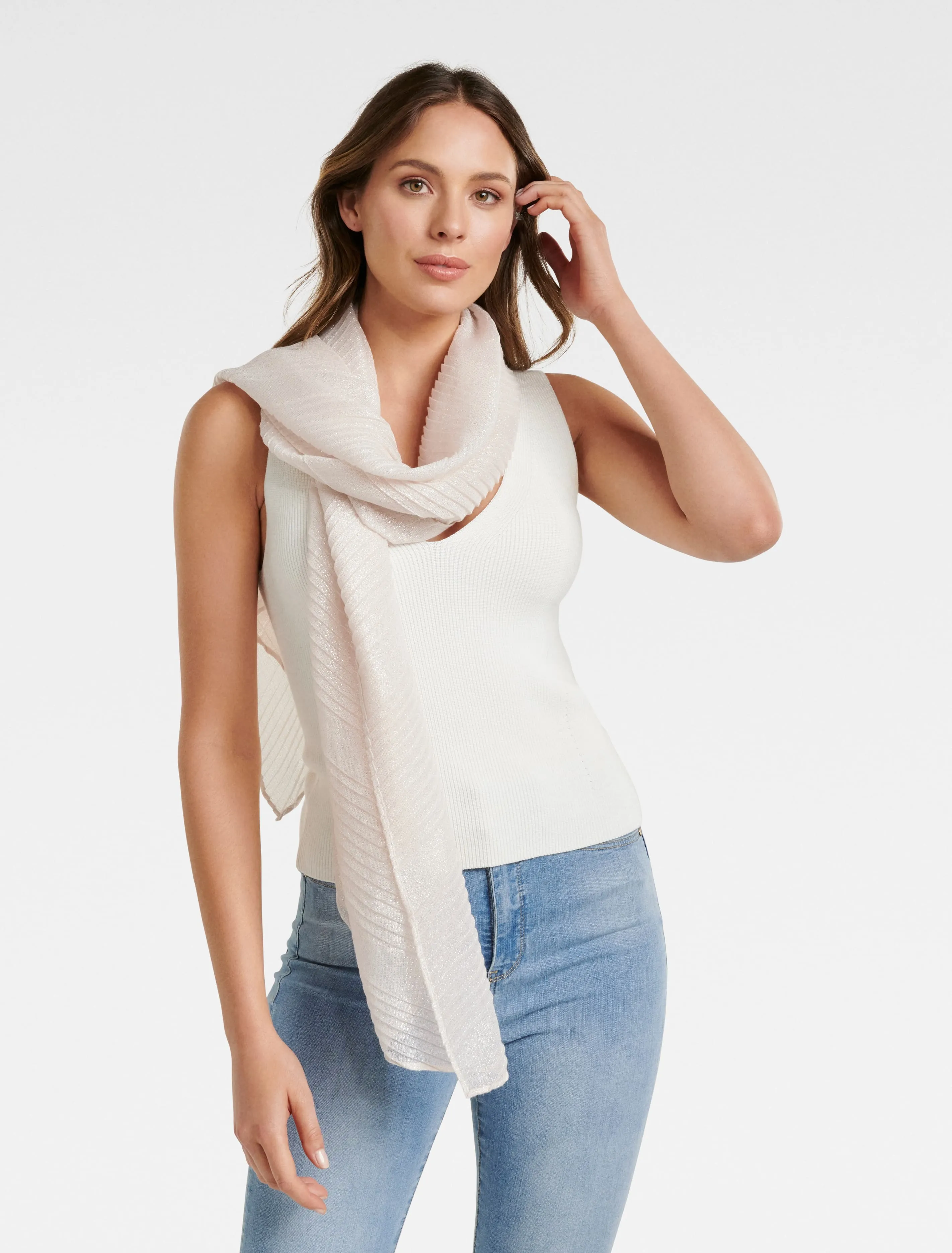 Lexie Pleated Metallic Scarf