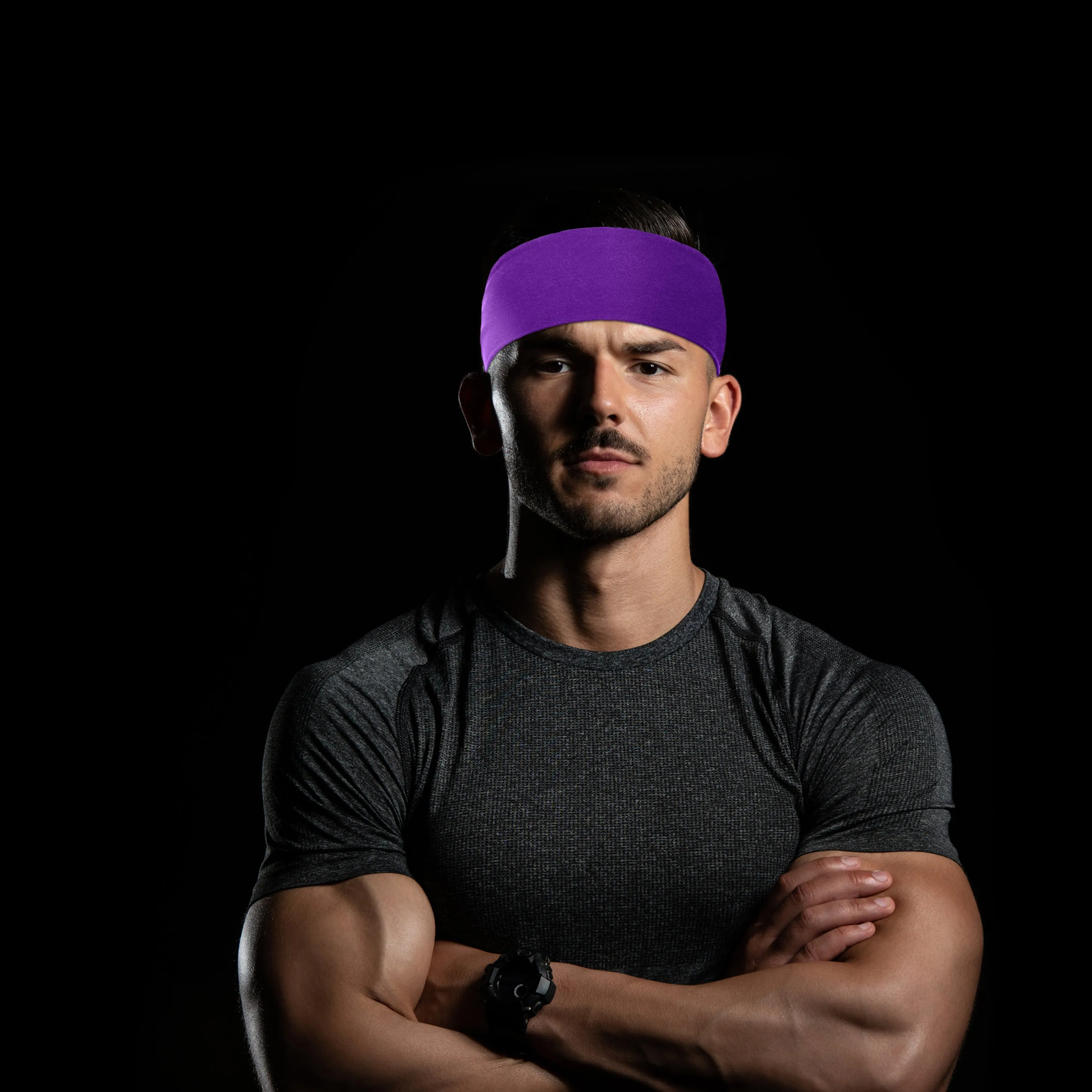 Men's Headbands Cotton Jersey 3" Wide Sports Fitness Yoga Made in the USA Maroon