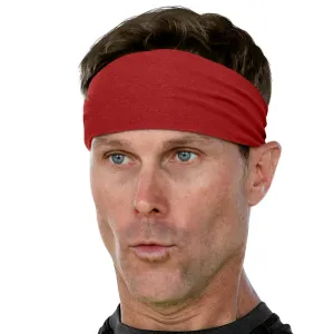 Men's Headbands Cotton Jersey 3" Wide Sports Fitness Yoga Made in the USA Maroon