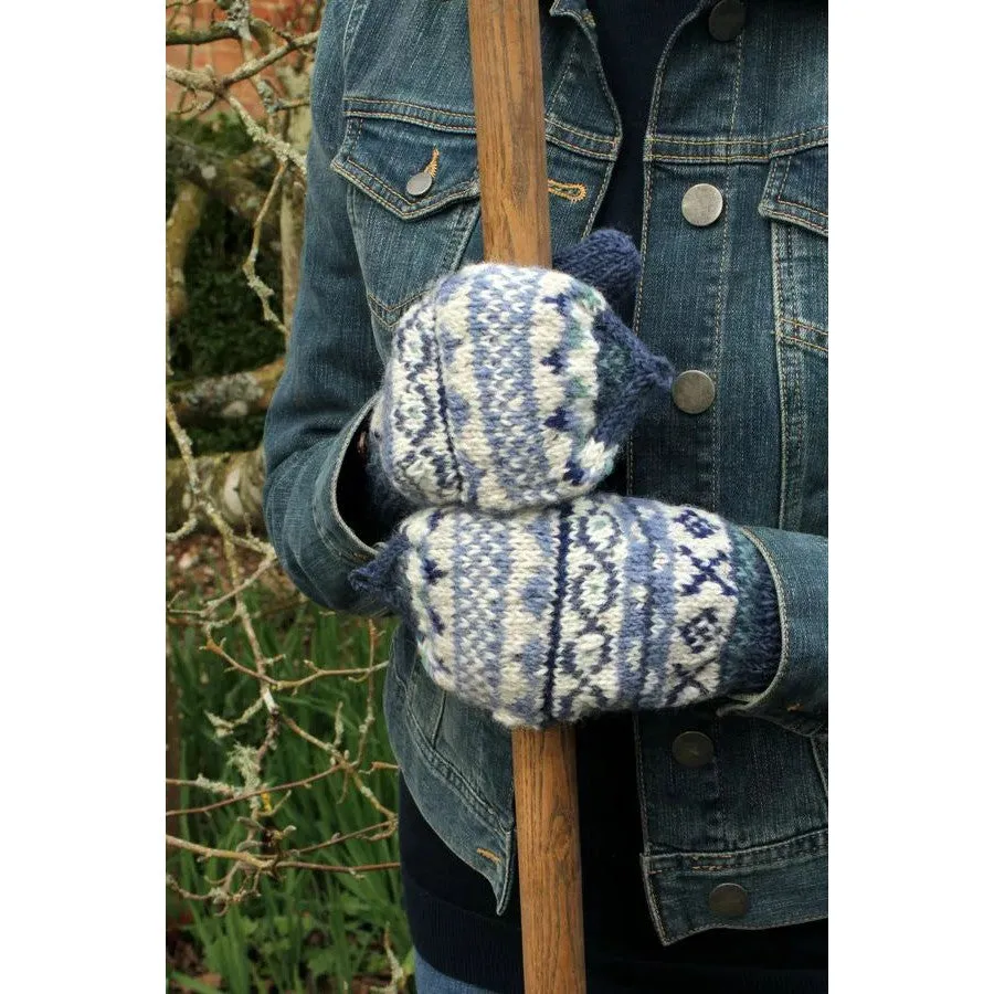 Pachamama Classic Fairisle Glove Mitts Denim