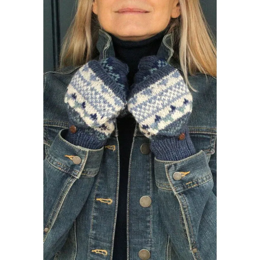 Pachamama Classic Fairisle Glove Mitts Denim