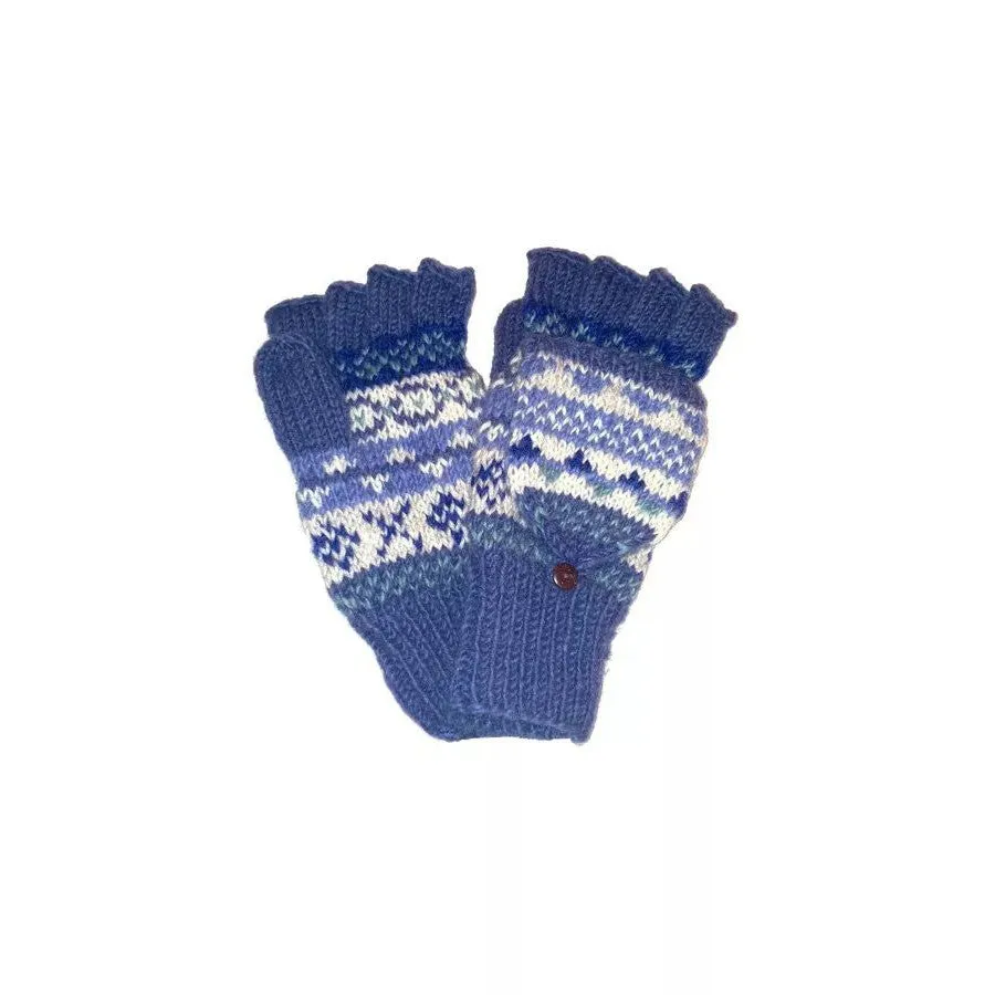 Pachamama Classic Fairisle Glove Mitts Denim