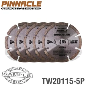 PINNACLE DIAMOND BLADE SEG 115MM PINNACLE ( 5 PACK ) TW20115-5P