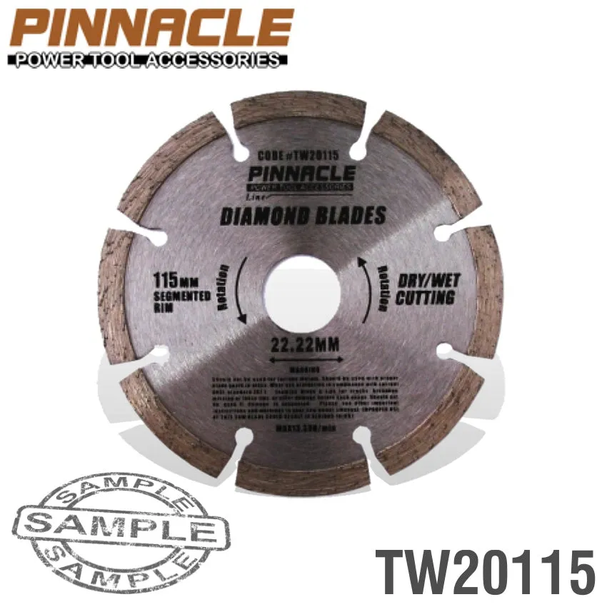 PINNACLE DIAMOND BLADE SEGMENTED 115MM PINNACLE BRAND TW20115